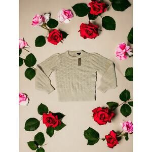 JCrew Cable Knit Cream Sweater